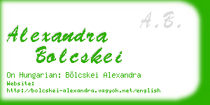alexandra bolcskei business card